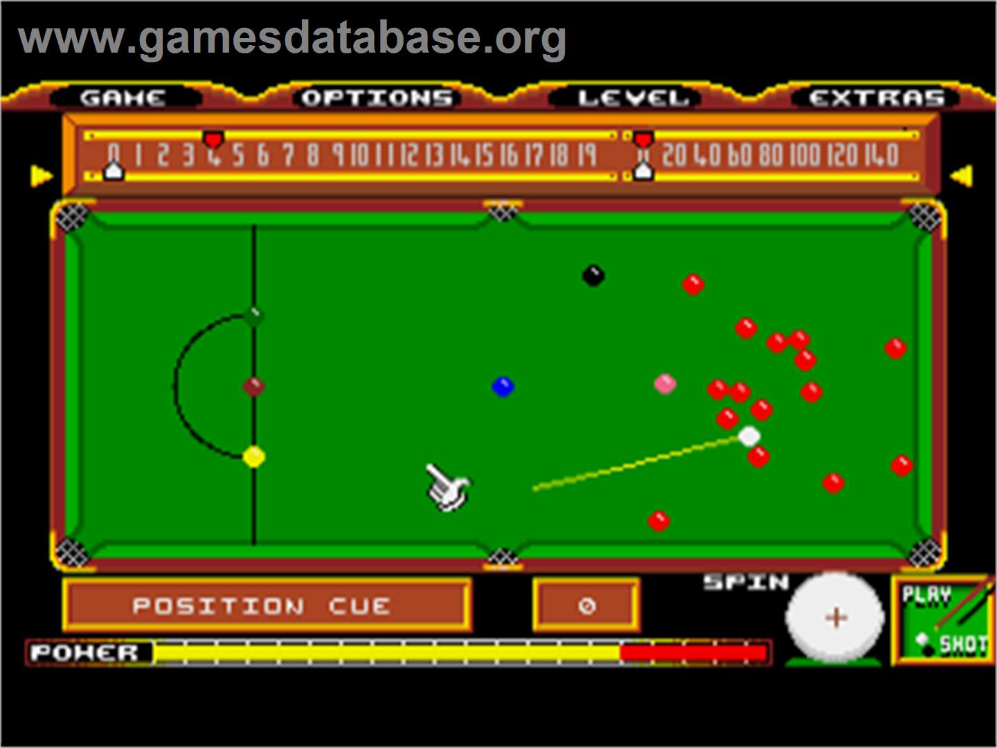 Steve Davis World Snooker - Commodore Amiga - Artwork - In Game
