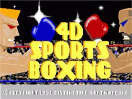 Title screen of 4d Sports Boxing on the Commodore Amiga.