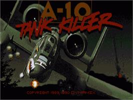 Title screen of A-10 Tank Killer on the Commodore Amiga.