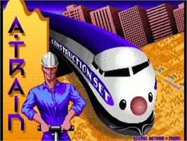 Title screen of A-Train Construction Set on the Commodore Amiga.