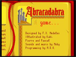 Title screen of Abracadabra on the Commodore Amiga.