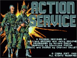 Title screen of Action Service on the Commodore Amiga.