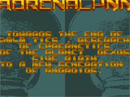 Title screen of Adrenalynn on the Commodore Amiga.