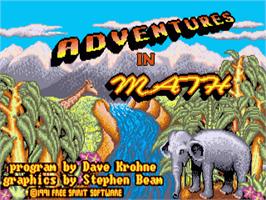 Title screen of Adventures In Math on the Commodore Amiga.