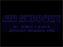 Title screen of Air Support on the Commodore Amiga.