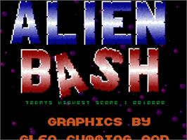 Title screen of Alien Bash on the Commodore Amiga.