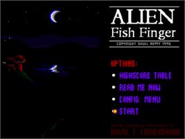 Title screen of Alien Fish Finger on the Commodore Amiga.