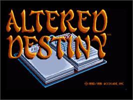 Title screen of Altered Destiny on the Commodore Amiga.