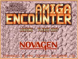Title screen of Amiga Encounter on the Commodore Amiga.