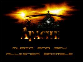 Title screen of Apache on the Commodore Amiga.