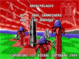 Title screen of Archipelagos on the Commodore Amiga.