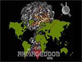 Title screen of Armageddon Man, The on the Commodore Amiga.