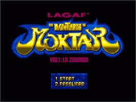 Title screen of Aventures De Moktar, Les on the Commodore Amiga.