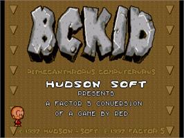 Title screen of B.c. Kid on the Commodore Amiga.