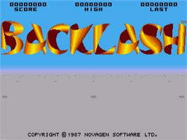 Title screen of Backlash on the Commodore Amiga.
