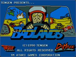 Title screen of Badlands on the Commodore Amiga.
