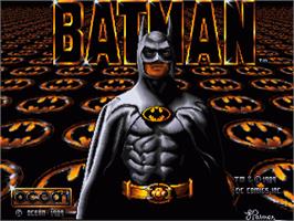 Title screen of Batman: The Caped Crusader on the Commodore Amiga.