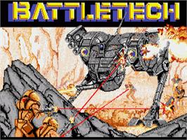 Title screen of Battletech: The Crescent Hawk's Inception on the Commodore Amiga.