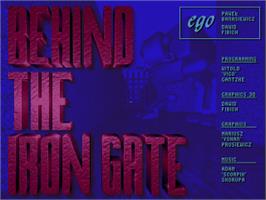 Title screen of Behind The Iron Gate on the Commodore Amiga.
