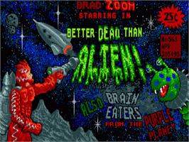 Title screen of Better Dead Than Alien! on the Commodore Amiga.