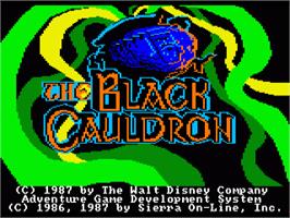 Title screen of Black Cauldron on the Commodore Amiga.