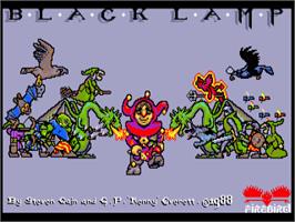 Title screen of Black Lamp on the Commodore Amiga.