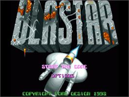 Title screen of Blastar on the Commodore Amiga.