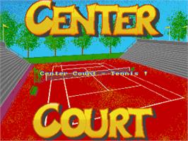 Title screen of Blitz Tennis on the Commodore Amiga.