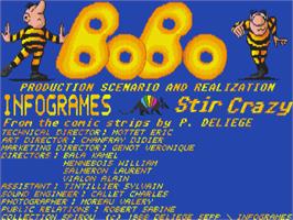 Title screen of BoBo on the Commodore Amiga.