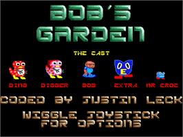 Title screen of Bob's Garden on the Commodore Amiga.
