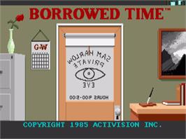 Title screen of Borrowed Time on the Commodore Amiga.