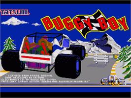 Title screen of Buggy Boy on the Commodore Amiga.