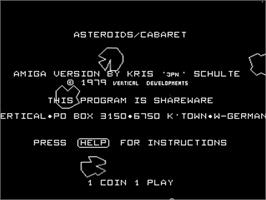 Title screen of Cabaret Asteroids on the Commodore Amiga.