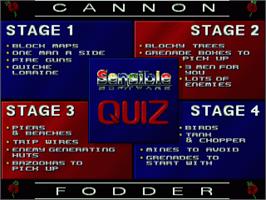 Title screen of Cannon Fodder Plus! on the Commodore Amiga.
