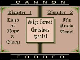 Title screen of Cannon Soccer on the Commodore Amiga.