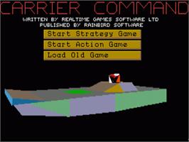 Title screen of Carrier Command on the Commodore Amiga.