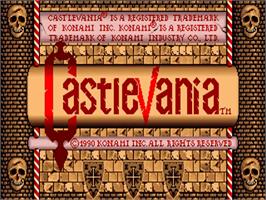 Title screen of Castlevania on the Commodore Amiga.