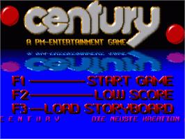 Title screen of Century on the Commodore Amiga.