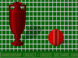 Title screen of Championship Cricket on the Commodore Amiga.