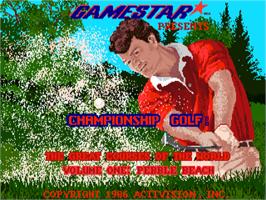Title screen of Championship Golf - The Great Courses Of The World - Volume I - Pebble Beach on the Commodore Amiga.