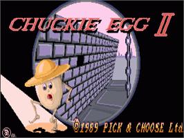 Title screen of Chuckie Egg 2 on the Commodore Amiga.