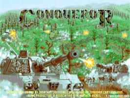 Title screen of Conqueror on the Commodore Amiga.