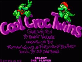 Title screen of Cool Croc Twins on the Commodore Amiga.