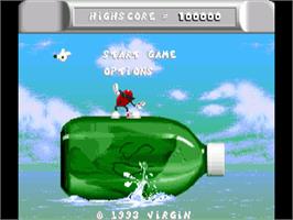 Title screen of Cool Spot on the Commodore Amiga.
