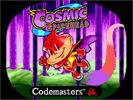 Title screen of Cosmic Spacehead on the Commodore Amiga.