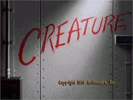 Title screen of Creature on the Commodore Amiga.
