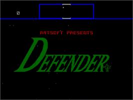 Title screen of Defender on the Commodore Amiga.