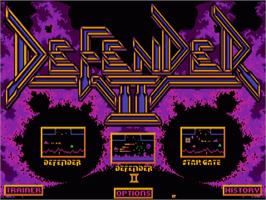 Title screen of Defender 2 on the Commodore Amiga.