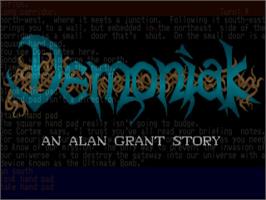 Title screen of Demoniak on the Commodore Amiga.