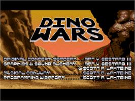 Title screen of Dino Wars on the Commodore Amiga.